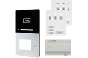 Voxura Domo Türsprechanlage Gegensprechanlage 2-Familien Komplett Set Aufputz AP Audio-Außenstation RFID Bluetooth Audio-Innenstation Netzgerät