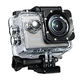 Cámara 4K Wifi Deportiva Sumergible de Topop, 1080p Vídeocamara de Acción, 20MPX, SONY IMX 117 Sensor, Tarjeta MicroSD de 64Gb, Lente 170º, para Android e iOS, Batería de 1050mAh