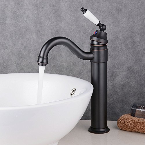 Grifo de Lavabo, Grifo de Baño Alta Calidad Grifo Lavabo,Grifo de Monomando,Válvula De Cerámica, Grifo Mezclador Agua Fría Y Caliente，Bronce aceitado