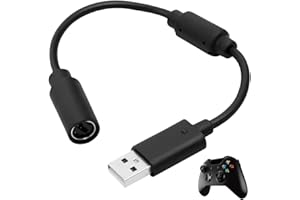 BaiWeiDun USB Breakaway Câble Compatible avec Logitech G920 G923 G27 G29, Ferrari 458 Spider Racing Wheel Cord, Guitar Hero, pour Manette Xbox 360 Filaire (Noir)