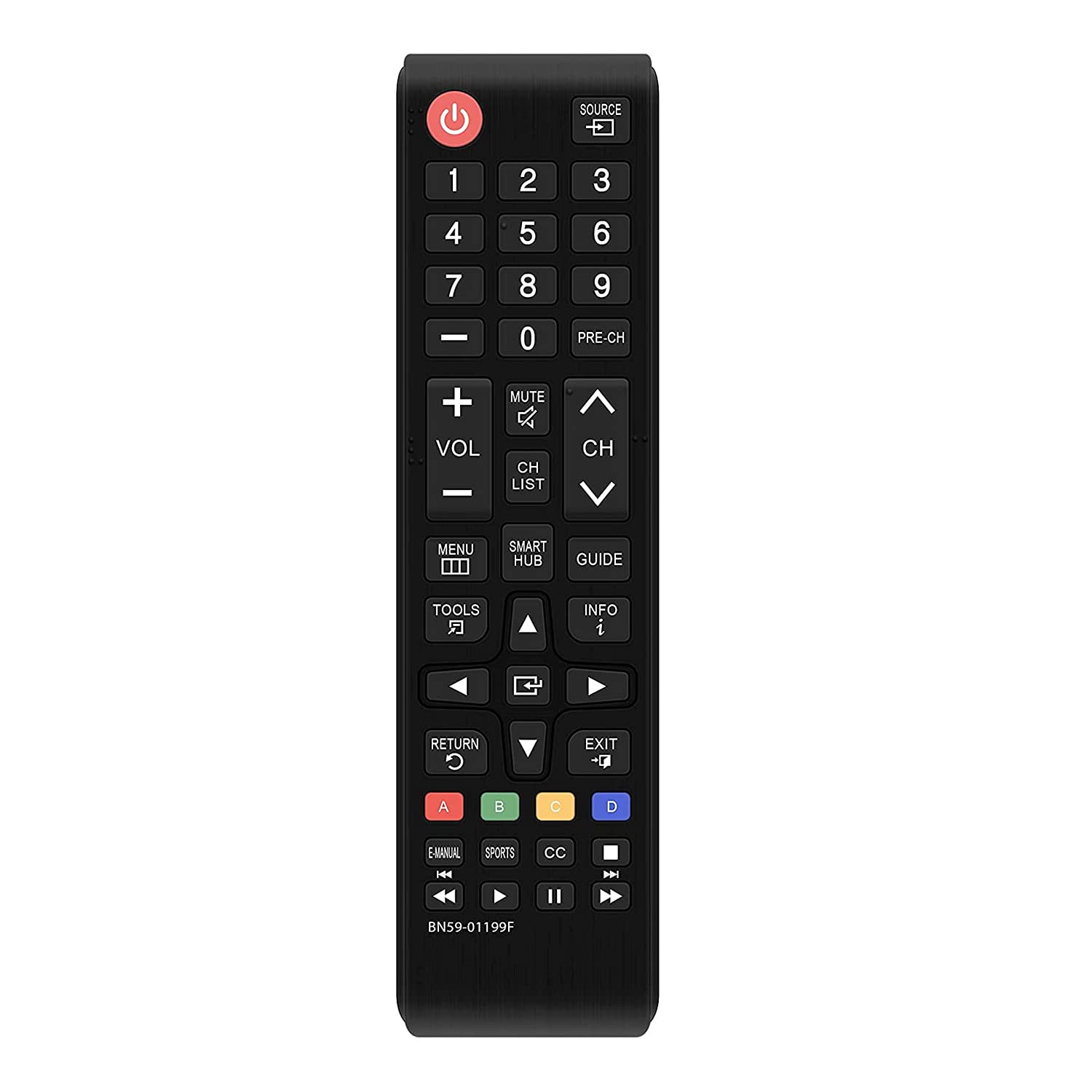 AMZJK Universal Remote Control for All Samsung TV for All LCD LED HDTV 3D Smart TVs Remote, Black