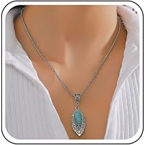 Bohème Türkis Choker Halskette – Silber, Türkis-Stein-Anhänger, 40 Cm + 5 Cm Verlängerung, Filigran, Für Frauen & Mädchen