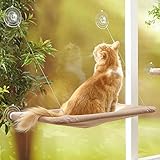 😼ESPACIO DE PERCHA DE BAT GRANDE == Esta área de soporte de hamaca de percha de ventana de gato puede contener dos gatos estirados al mismo tiempo. La longitud de la hamaca de perchero de la ventana del gato es de 21.4 "y 15.2" de ancho, y la longitud del cable de acero inoxidable de 26 ", también las copas de succión de diámetro 3.34". La cubierta es una malla resistente fácil de limpiar!