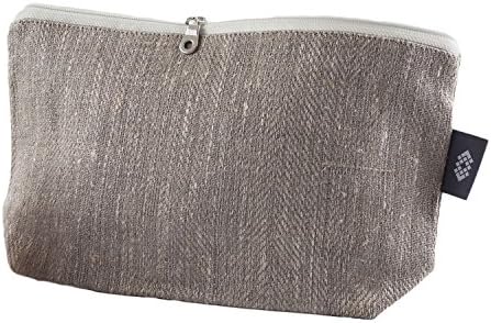 Makeup Bag Canvas Travel Bag - 100% Linen Flax Fabric Cosmetic Pouch Herringbone Pencil Brush Case | by ThingStore