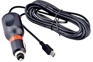 LARRITS 12V-24V DC 3.5M Mini USB Car Cigarette Lighter Power Cable Car Charger 2A With Extra Long Cord For Nextbase Dash Cam GPS Navigation DVR Camera Rear View Camera
