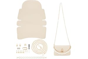 WADORN Materialset Zur Herstellung von Ledertaschen, Materialien Zur Herstellung von Umhängetaschen Für Anfänger, Handgefertigtes Bastelset Zur Herstellung von Geldbörsen Geschenk, 21x13x6 cm, Beige