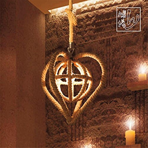 Beautiful KFI American Style Retro Pleasant Tea Shop Cafe Flower Shop Bar Showcase Art hemp chandelier Single head, adjustable sling length 1000mm Diameter 370mm