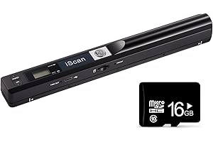 Houkiper Portable Scanner, Handheld Document Scanner A4 Images Scanner A4 Size 900DPI JPG PDF Formate LCD Display