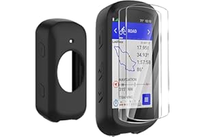 Moorovgi Custodia+2 Pezzi Vetro Temperato per Garmin Edge 530,Pellicola Protettiva Proteggi Schermo Accessorio per Computer da Bici GPS per Garmin Edge 530 (Nero)