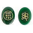 DHVANI Zibu Coin Original Green Aventurine Stone-Green Jade Crystal Stone Pre-Energized For Good Luck Prosperity And Wealth 1Piece