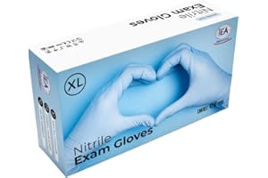 IEA Medical Nitrilhandschuhe XL Blau 100 Stück, Einweghandschuhe, Reißfest, Untersuchungshandschuhe, Latexfreie Handschuhe, Einmalhandschuhe