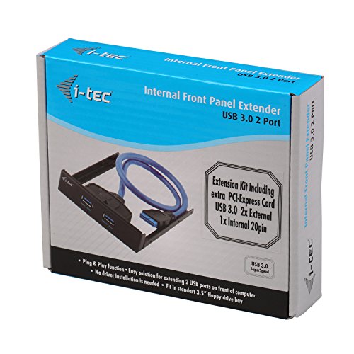 i-tec USB 3.0 Frontpanel Adapter Set PCI-E Karte USB 3.0 SuperSpeed 2x External+ 1x Internal 19pin + USB 3.0 2 Port HUB Frontpanel - 3