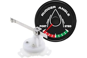 ELING Jauge d'angle de gouvernail 52 mm 0-190 ohm avec capteur d'accouplement avec rétroéclairage 8 couleurs 12 volts 24 V pour navires marins voiliers