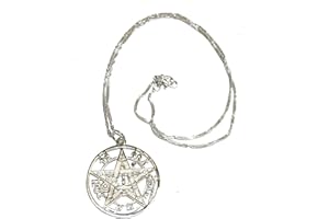 KEBONDS perlascarel Colgante Tetragramaton 30 mm Plata de Ley 925 3 CM. con Regalo de Cadena Plata de Ley a 45 cm y Estuche Incluido