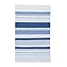 Produktbild T-homeidea Teppich Nordischer Baumwollteppich Handgewebter Gestreifter Geometrischer Musterteppich Hauptschlafzimmer-Wohnzimmerteppich (Color : Blau, Größe : 90 * 150cm)