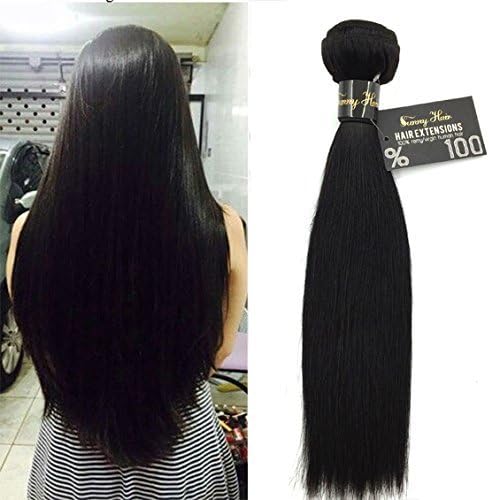 Sunny 1 Bundle 18" Brazilian Virgin Human Hair Weft Silky Straight 100% Unprocessed Real Human Hair Weave Extensions 1b# 100g