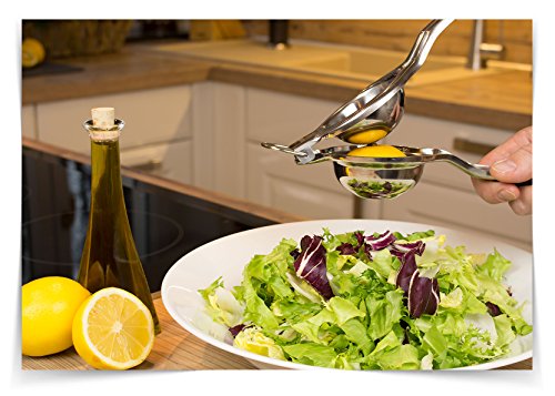 Sandford SQUEEZE Zitronenpresse Zitruspresse | Premium Edelstahl XXL | Manuelle Saftpresse | rostfrei & spülmaschinenfest | Stabile Profi-Presse für Limetten, Zitronen und kleine Saftorangen bis 7cm - 2