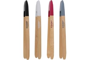 COOK CONCEPT - KU6119, Pince en bambou aimantée, ustensile de cuisine pratique et design bicolore, facile à fixer sur support métallique, dimensions 4 x 1,50 x 24,50 cm, Marron