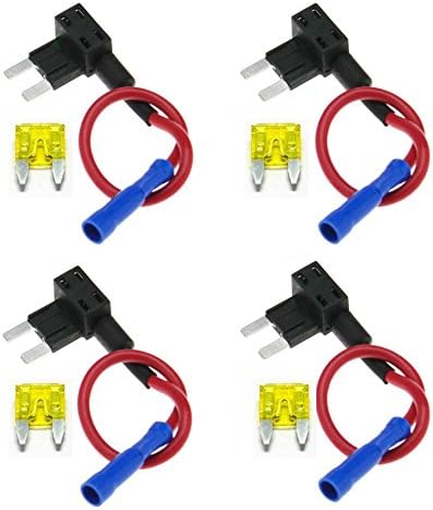 Gankarii® 4pcs Circuit Fuse Tap Piggy Back Standard Blade Ato Atc Fuse Holder Box 12V 24V with A 20A Circuit Mini Blade