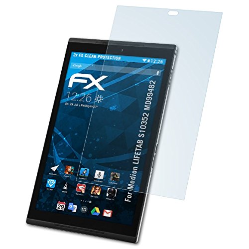 Medion LIFETAB S10352 (MD99482) Schutzfolie - 2 x atFoliX FX-Clear kristallklare Displayschutzfolie