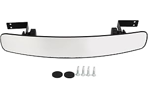 JIAWU Golf Cart Rearview Mirror, 16.5 Inch, Extra Wide 150 Degree Panoramic Rearview Mirror, Curved Design, Golf Cart Mirror Replacement, Fits Club Car, E-Z-GO, Star, Zone Carts