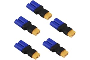 LINSYRC 5-Pack Adattatore di Connettore Femmina Spina XT60 a Connettore Maschio Spina EC5 per Batteria RC Lipo