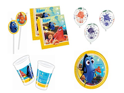 Party Set Findet Dory Kindergeburtstag 48 teilig für Mädchen Junge Party Deko Set Dorie