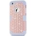 Produktbild Kasit [2017 Neueste Ankunfts] iPhone Kasten, 3in1 Schein-Stern-Reihen-hybrider Bling Rhinestone-Doppelschicht weiches Silikon + Shockproof kombinierter hybrider harter steifer PC schützender Fall für Apple iPhone 5C / 5-5S-SE / 6-6S / 6-6SPlus - Rose Gold + Grey