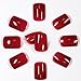 Bling Art False Nails French Manicure Red Fire me Up Full Cover Medium Tips UK