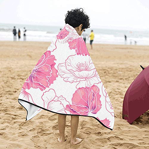 Preisvergleich Produktbild Bunte schöne Blumenmohnblumenfeld weiche Baumwolle mischte Kinder kleiden oben mit Kapuze tragbare Decke Badetücher werfen für Kleinkinder Kind Mädchen Jungen Größen Ausgangsreise Picknick Schlaf