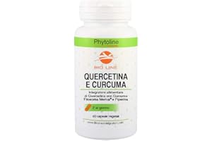 LABORATORI BIO LINE Quercetina e Curcuma - Integratore alimentare a base di Quercetina e estratti vegetali di Curcuma e Piperina, 60 capsule vegetali