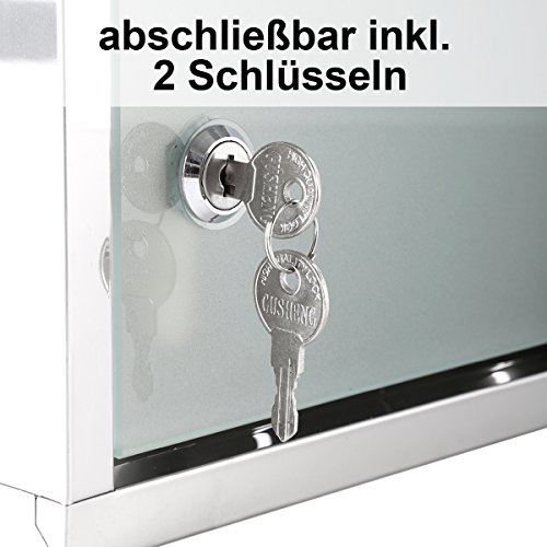 Medizinschrank / Arzneischrank im Klassischen Design aus rostfreiem Edelstahl (Groß und Klein) Medikamentenschrank Hausapotheke Arznei Schrank Apothekenschrank (3 Fächer 48.5 x 12 x 25) - 5