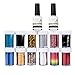 LHWY Nail Art Transfer Foil 12 Colors Sticker for Nail Tip Decoration 2Glue Set
