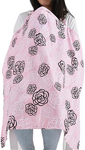 Breastfeeding Cover Nursing Cover Ursing Apron Nursing Cover Ups for Breastfeeding Baby in Public Full Coverage 100% Breathable Soft Cotton (Pink)