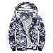 Produktbild Amphia Herren Camouflage Winter Plus SAMT Sportjacke Daunenjacke Steppmantel Warm Jacket,s Camouflage Hoodiewarm Fleece Zipper Pullover Jacke Outwear Mantel(Blau,M)