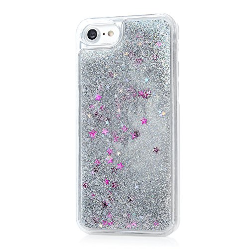 Badalink Iphone7 Slimcase H  lle PC Treibsand Fl  ssige Sterne Star Weich Flexibel Einteilige Handyh  lle Soft Leicht Sto  stangen Case Silbrig