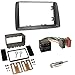 Produktbild Einbauset : Autoradio Doppel-DIN 2-DIN Radioblende Radio Blende Halterung grau + ISO Radioanschlusskabel / Radio Adapter + Antennenadapter für Fiat Panda (169) 10/2003 - 2012