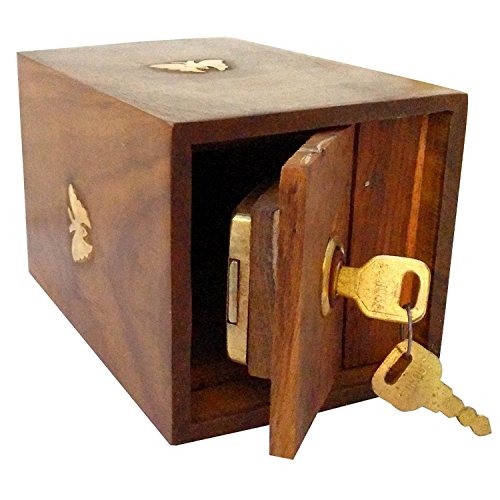 Preisvergleich Produktbild Handgefertigte hölzerne Sparbüchse, sicheres Piggy, Bank für Mädchen und Jungen, quadratischer Stil, Sparschwein