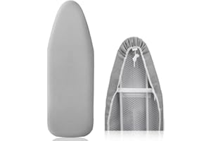 Pottwal Copriasse da Stiro Premium per Una Stiratura Facile e Veloce, per Ferri da Stiro a Vapore, Copriasse da stiro Universale, Grigio Argento, 30-35cm x 108-115cm (Taglia M)