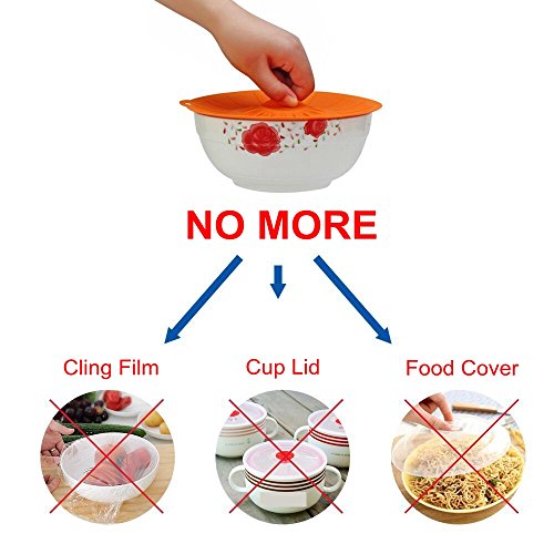 Tenn Well 4 Stück Silikon Deckel Set, Silikon Deckel Fuer Küche - 2