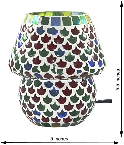 Edivine's Diffuser/Candle Holder/Handcrafted Festive Home Decor Mosaic Glass Candle Stand with round base Votive Tealight Holder, (DESIGN #83)