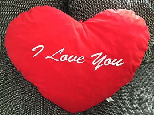 Riesen Plüschkissen XXL 75 cm extra großes Herz "I love you" rot "Ich liebe Dich" Plüsch Kissen groß Polster Herzkissen gross