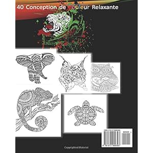 Le livre de coloriage pour adultes offre un soulagement du stress. Dessins d'ours, de taureaux, de chiens et de caméléons. Chats Deer Eagle Elephants ... pour façonner votre propre qualité de vie