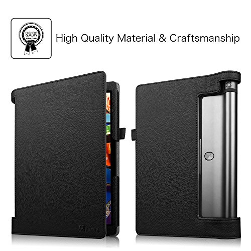 Fintie Lenovo Yoga Tablet 3 10 Hülle Case – Slim Fit Folio Premium Kunstleder Schutzhülle Tasche Etui Smart Cover mit Auto Sleep / Wake für Lenovo Yoga Tablet 3 25,7 cm (10,1 Zoll), Schwarz - 5