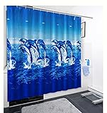 Duschvorhang Vorhang Badewannenvorhang Delfin Ozean 180 x 180 cm ikl. Ringe