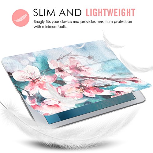 MoKo Hülle für iPad Pro 9.7 – PU Leder Tasche Schutzhülle Schale Smart Case mit Translucent Rücken Deckel, mit Auto Schlaf / Wach Funktion und Stanfunktion für Apple iPad Pro 9.7″ Tablet, Pfirsichblüte - 8