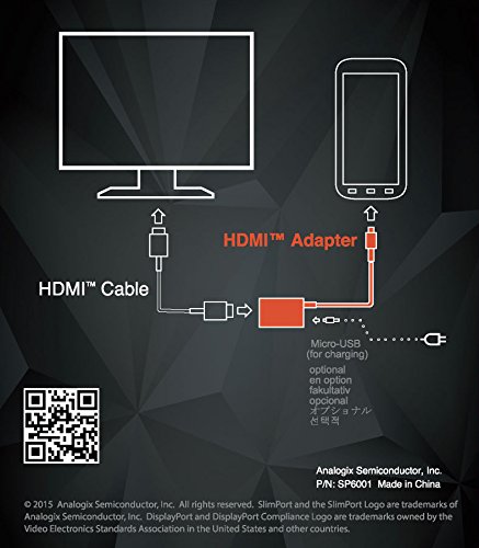 NEU Offizielles SlimPort 4 K Ultra HD (2160p) HDMI für LG G4 und weitere Geräte mit Slimport – Verbinden Sie Ihren SlimPort Geräte an einen HDTV [SP6001] - 6