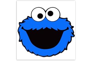 SkinoEu® 2 x PVC Laminado Pegatina Adhesivos Cookie Monster Plaza Sésamo para Autos Coches Motos Ciclomotores Bicicletas Ordenador Portátil Regalo B 138