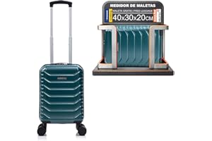 RAYKONG ABS Cabin Suitcase 40x30x20(24L)|Maximum Capacity| Carry-on Luggage with Detachable Wheels for Ryanair | Vueling | EasyJet - Green