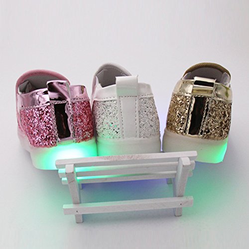 Highdas Kinder LED Licht Schuhe weiche Sohle Prewalker Prinzessin Loafer - 4